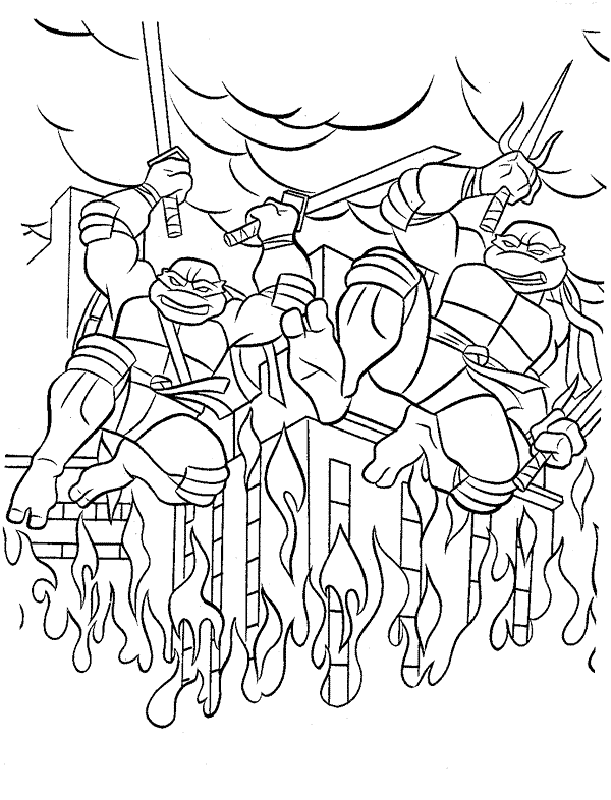 Plansa de colorat cu Testoasele ninja 66 97